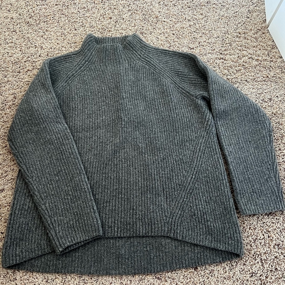 Madewell funnel neck pullover sweater, grey, XL
